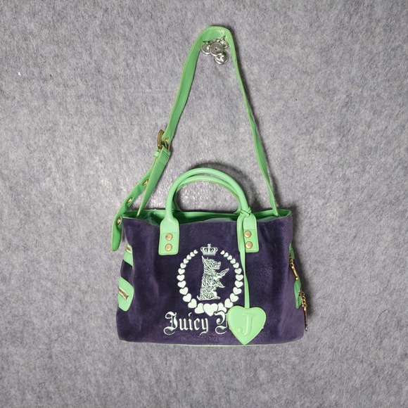 VTG Y2K Juicy Couture Shoulder Bag Velvet Velour Embroidered Royal Scottie Dog